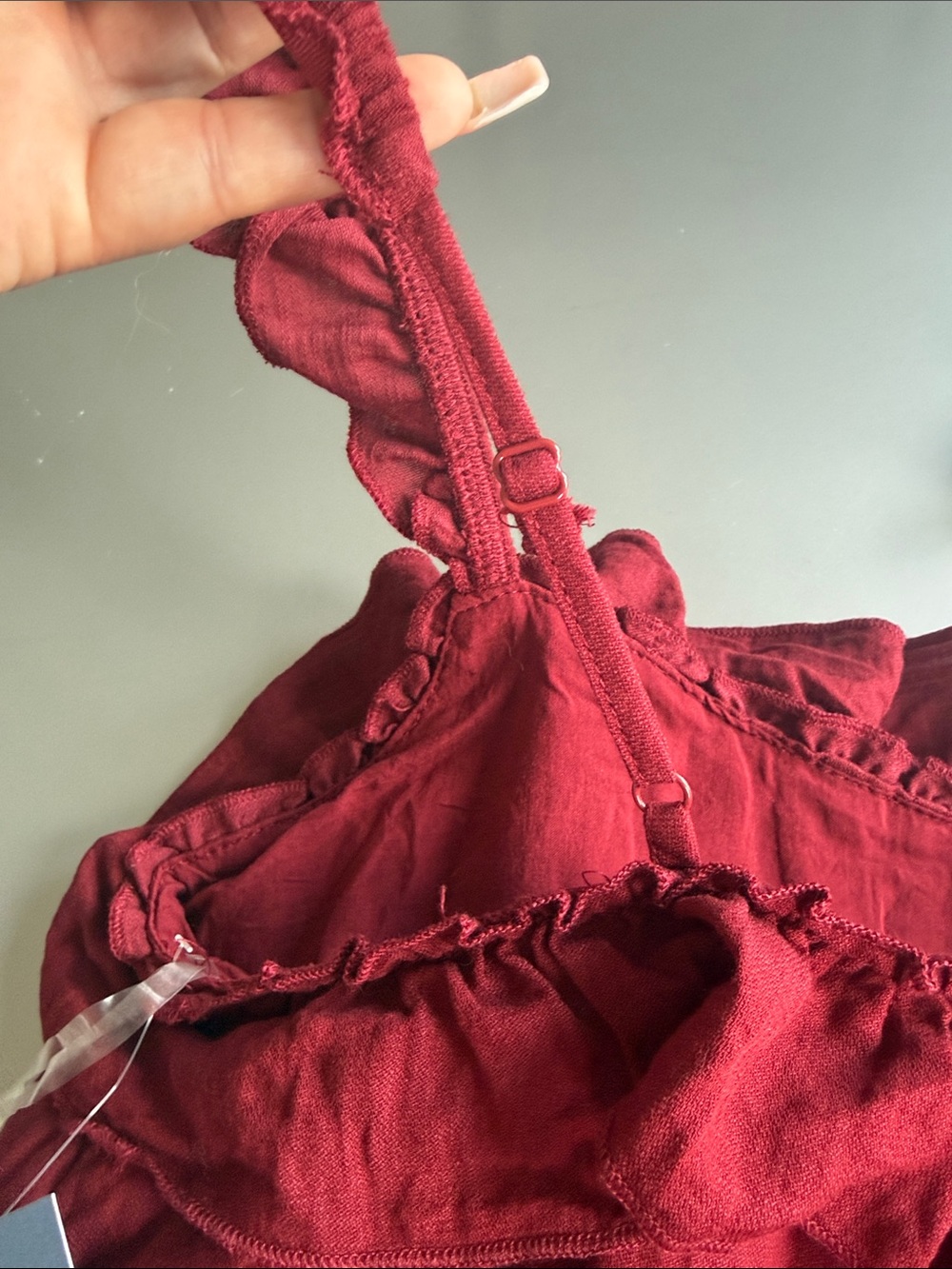 Universal Thread Burgundy Ruffle Mini Dress - Picture 7 of 9